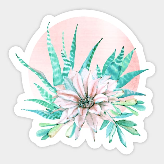 Rose Gold Succulent Sunshine Sticker by NatureMagick